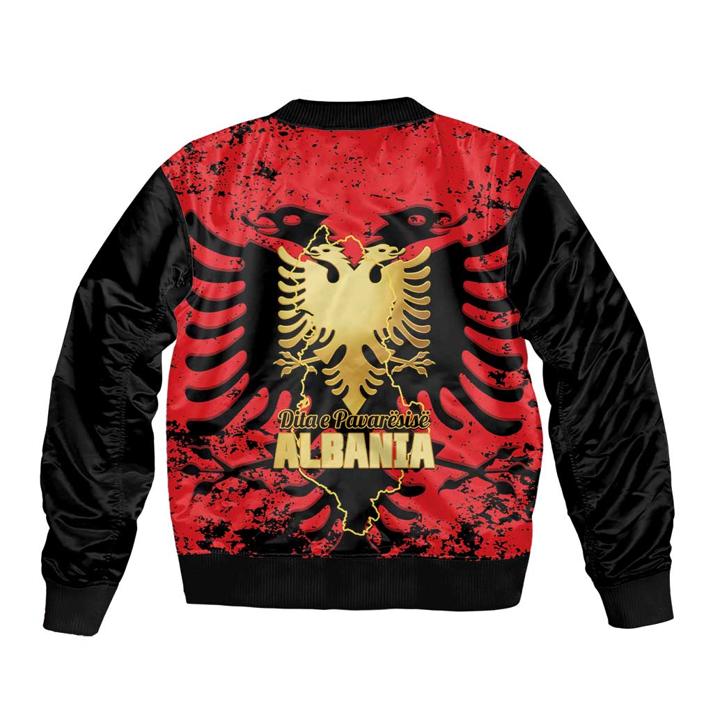 Albania Independence Day Bomber Jacket Dita e Pavaresise Map Grunge Style - Wonder Print Shop