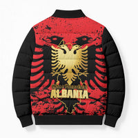 Albania Independence Day Bomber Puffer Jacket Dita e Pavaresise Map Grunge Style - Wonder Print Shop