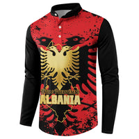 Albania Independence Day Button Sweatshirt Dita e Pavaresise Map Grunge Style - Wonder Print Shop