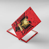 Albania Independence Day Canvas Wall Art Dita e Pavaresise Map Grunge Style - Wonder Print Shop