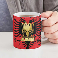 Albania Independence Day Ceramic Mug Dita e Pavaresise Map Grunge Style - Wonder Print Shop