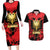 Albania Independence Day Couples Matching Long Sleeve Bodycon Dress and Hawaiian Shirt Dita e Pavaresise Map Grunge Style - Wonder Print Shop