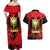 Albania Independence Day Couples Matching Off Shoulder Maxi Dress and Hawaiian Shirt Dita e Pavaresise Map Grunge Style - Wonder Print Shop