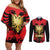 Albania Independence Day Couples Matching Off Shoulder Short Dress and Long Sleeve Button Shirt Dita e Pavaresise Map Grunge Style - Wonder Print Shop