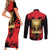 Albania Independence Day Couples Matching Short Sleeve Bodycon Dress and Long Sleeve Button Shirt Dita e Pavaresise Map Grunge Style - Wonder Print Shop