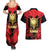 Albania Independence Day Couples Matching Summer Maxi Dress and Hawaiian Shirt Dita e Pavaresise Map Grunge Style - Wonder Print Shop