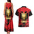Albania Independence Day Couples Matching Tank Maxi Dress and Hawaiian Shirt Dita e Pavaresise Map Grunge Style - Wonder Print Shop