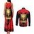 Albania Independence Day Couples Matching Tank Maxi Dress and Long Sleeve Button Shirt Dita e Pavaresise Map Grunge Style - Wonder Print Shop
