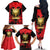 Albania Independence Day Family Matching Off The Shoulder Long Sleeve Dress and Hawaiian Shirt Dita e Pavaresise Map Grunge Style - Wonder Print Shop