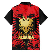 Albania Independence Day Family Matching Off Shoulder Maxi Dress and Hawaiian Shirt Dita e Pavaresise Map Grunge Style - Wonder Print Shop