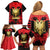 Albania Independence Day Family Matching Off Shoulder Short Dress and Hawaiian Shirt Dita e Pavaresise Map Grunge Style - Wonder Print Shop
