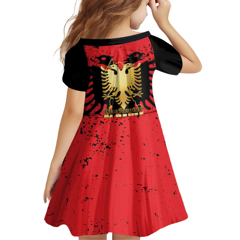 Albania Independence Day Family Matching Puletasi and Hawaiian Shirt Dita e Pavaresise Map Grunge Style - Wonder Print Shop