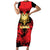 Albania Independence Day Family Matching Short Sleeve Bodycon Dress and Hawaiian Shirt Dita e Pavaresise Map Grunge Style - Wonder Print Shop