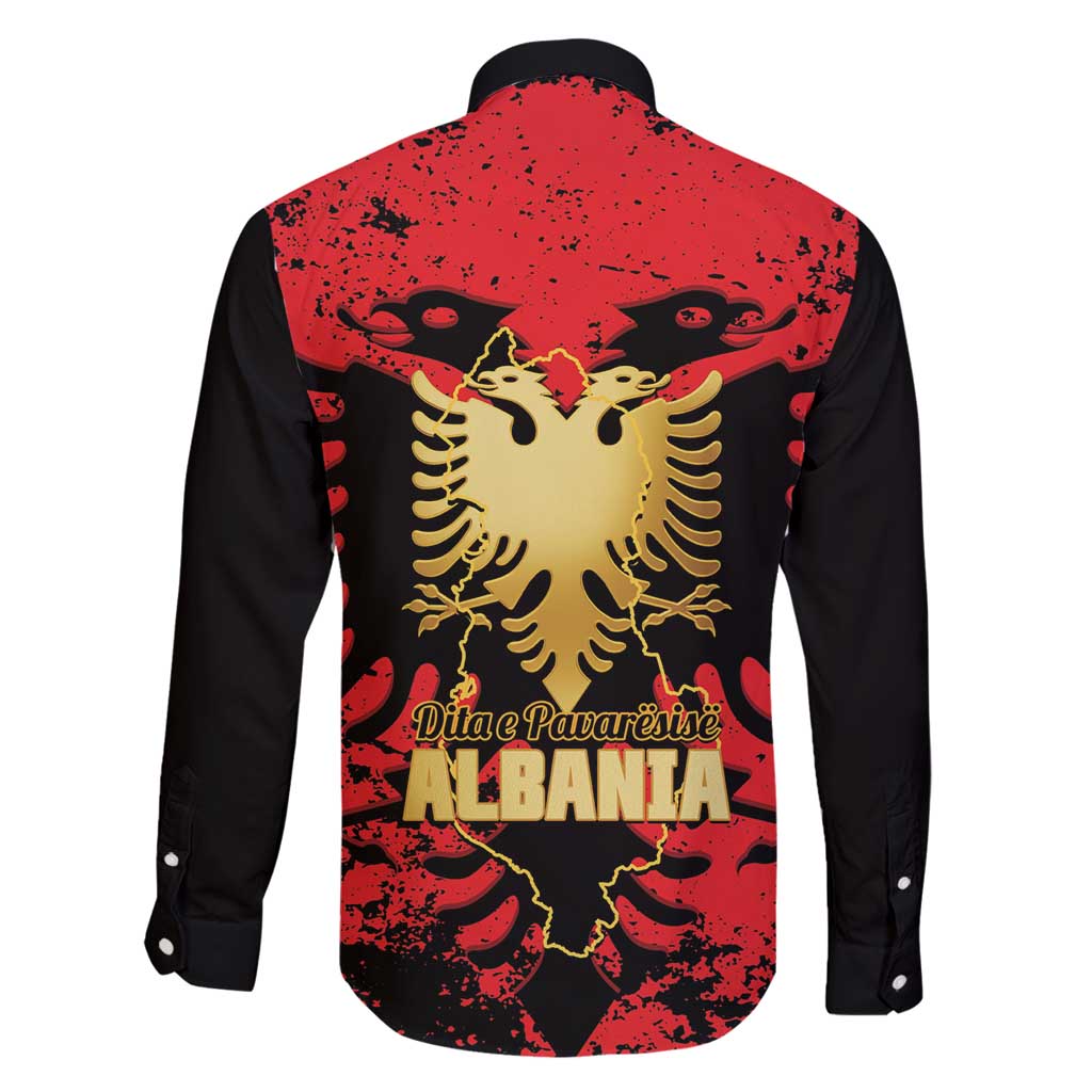 Albania Independence Day Family Matching Tank Maxi Dress and Hawaiian Shirt Dita e Pavaresise Map Grunge Style - Wonder Print Shop