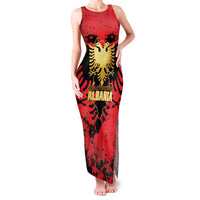 Albania Independence Day Family Matching Tank Maxi Dress and Hawaiian Shirt Dita e Pavaresise Map Grunge Style - Wonder Print Shop