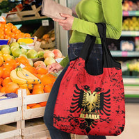Albania Independence Day Grocery Bag Dita e Pavaresise Map Grunge Style - Wonder Print Shop
