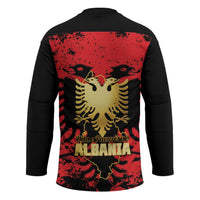 Albania Independence Day Hockey Jersey Dita e Pavaresise Map Grunge Style - Wonder Print Shop