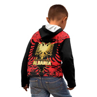 Albania Independence Day Kid Hoodie Dita e Pavaresise Map Grunge Style - Wonder Print Shop