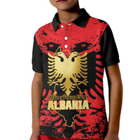 Albania Independence Day Kid Polo Shirt Dita e Pavaresise Map Grunge Style - Wonder Print Shop