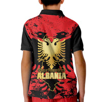 Albania Independence Day Kid Polo Shirt Dita e Pavaresise Map Grunge Style - Wonder Print Shop