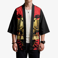 Albania Independence Day Kimono Dita e Pavaresise Map Grunge Style - Wonder Print Shop