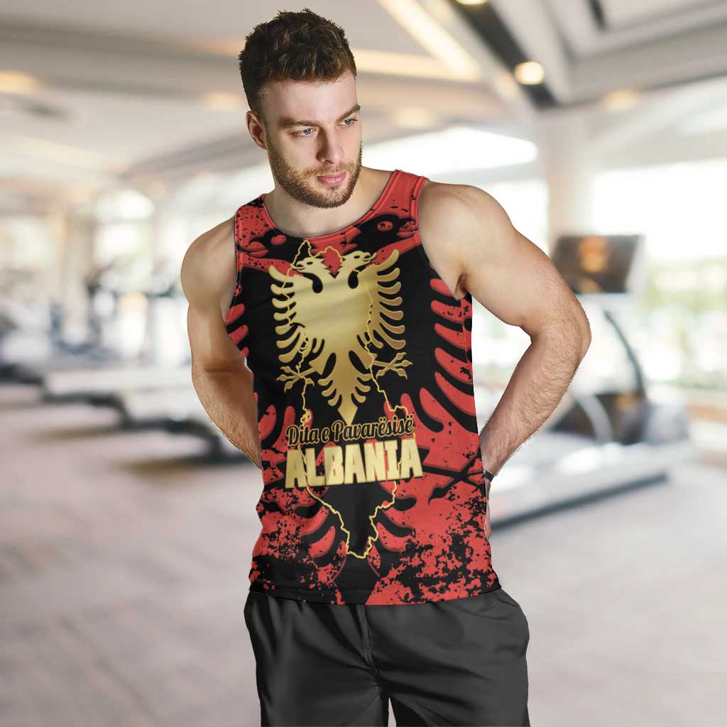 Albania Independence Day Men Tank Top Dita e Pavaresise Map Grunge Style - Wonder Print Shop