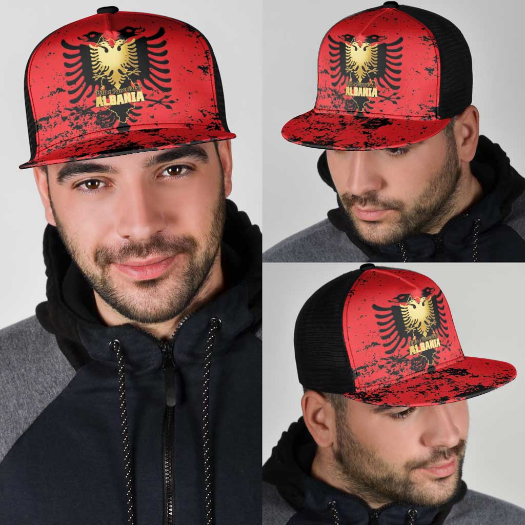 Albania Independence Day Mesh Trucker Cap Dita e Pavaresise Map Grunge Style - Wonder Print Shop