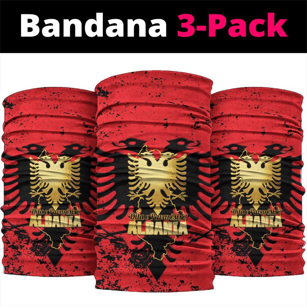 Albania Independence Day Neck Gaiter Dita e Pavaresise Map Grunge Style - Wonder Print Shop