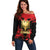 Albania Independence Day Off Shoulder Sweater Dita e Pavaresise Map Grunge Style - Wonder Print Shop