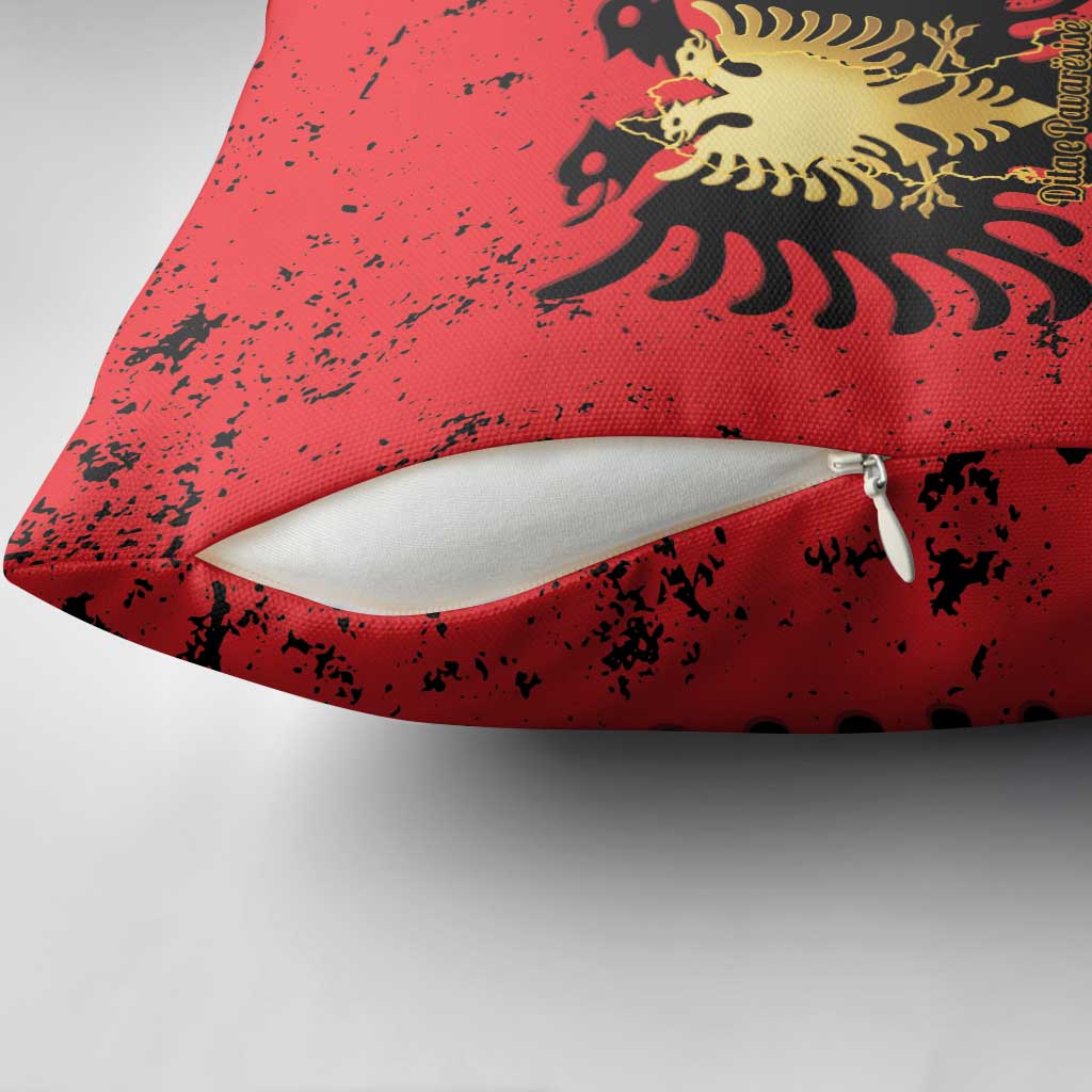 Albania Independence Day Pillow Cover Dita e Pavaresise Map Grunge Style - Wonder Print Shop