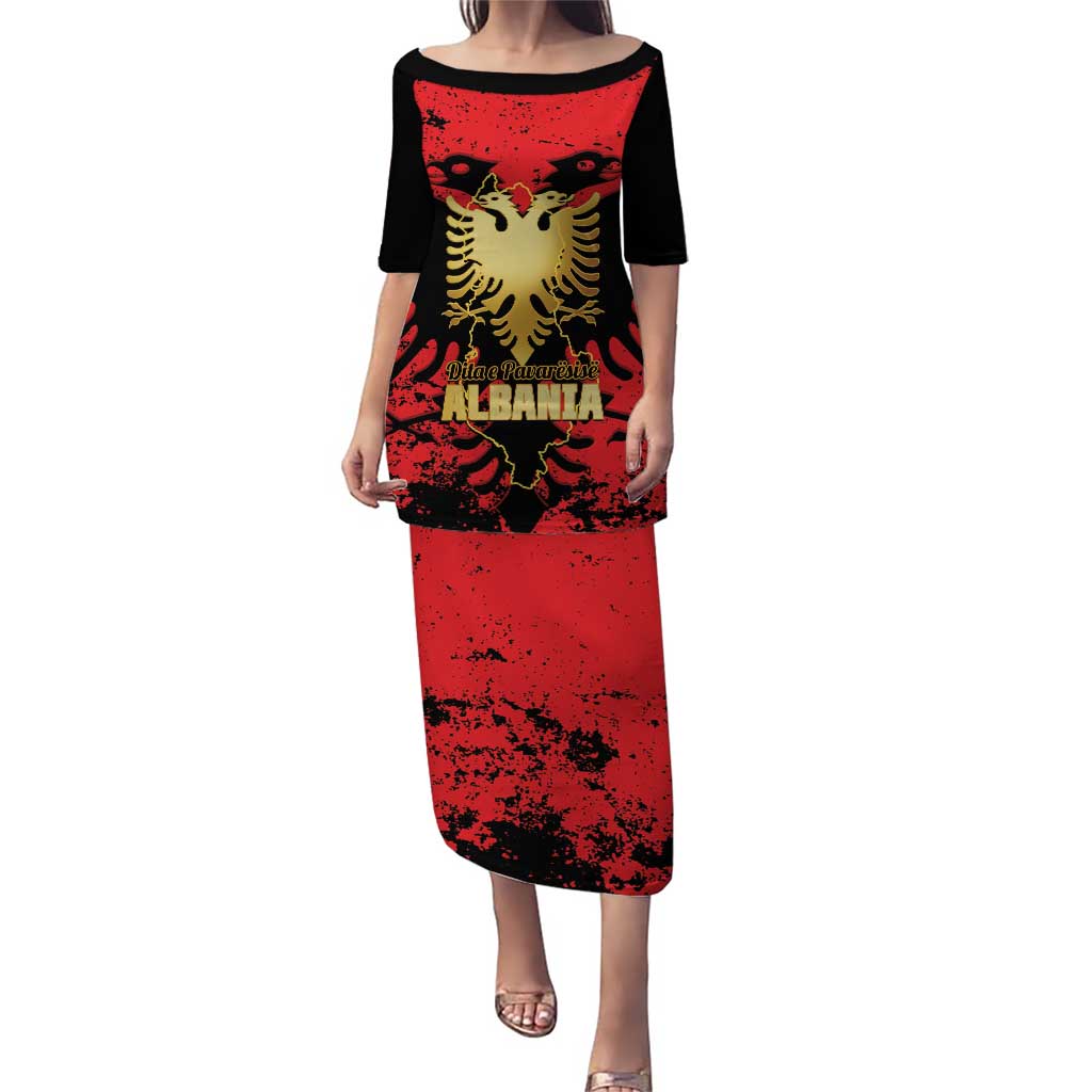 Albania Independence Day Puletasi Dita e Pavaresise Map Grunge Style - Wonder Print Shop