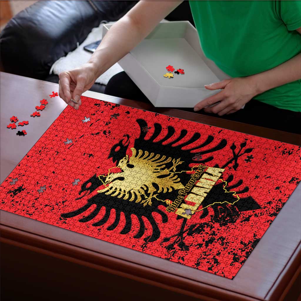 Albania Independence Day Puzzle Dita e Pavaresise Map Grunge Style - Wonder Print Shop