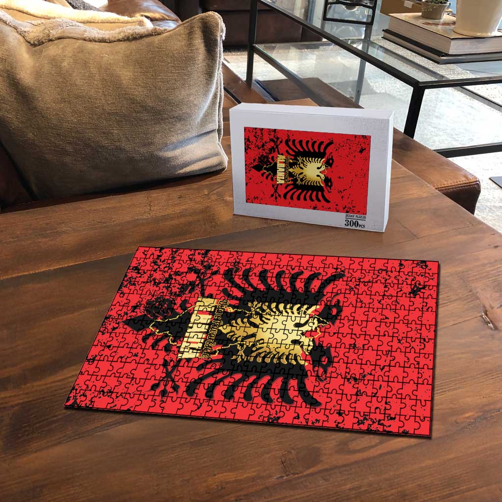 Albania Independence Day Puzzle Dita e Pavaresise Map Grunge Style - Wonder Print Shop