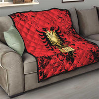 Albania Independence Day Quilt Dita e Pavaresise Map Grunge Style - Wonder Print Shop