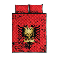 Albania Independence Day Quilt Bed Set Dita e Pavaresise Map Grunge Style - Wonder Print Shop