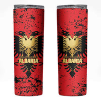 Albania Independence Day Skinny Tumbler Dita e Pavaresise Map Grunge Style - Wonder Print Shop