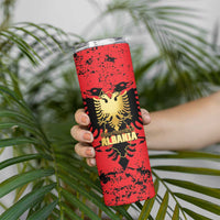 Albania Independence Day Skinny Tumbler Dita e Pavaresise Map Grunge Style - Wonder Print Shop