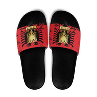 Albania Independence Day Slide Sandals Dita e Pavaresise Map Grunge Style - Wonder Print Shop