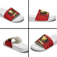 Albania Independence Day Slide Sandals Dita e Pavaresise Map Grunge Style - Wonder Print Shop