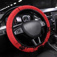 Albania Independence Day Steering Wheel Cover Dita e Pavaresise Map Grunge Style - Wonder Print Shop