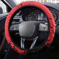 Albania Independence Day Steering Wheel Cover Dita e Pavaresise Map Grunge Style - Wonder Print Shop