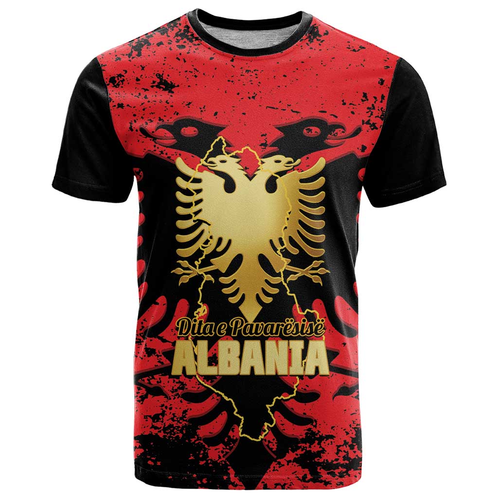 Albania Independence Day T Shirt Dita e Pavaresise Map Grunge Style - Wonder Print Shop