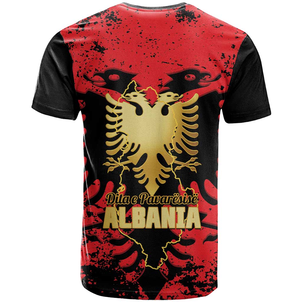 Albania Independence Day T Shirt Dita e Pavaresise Map Grunge Style - Wonder Print Shop