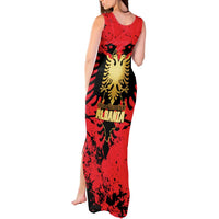 Albania Independence Day Tank Maxi Dress Dita e Pavaresise Map Grunge Style - Wonder Print Shop