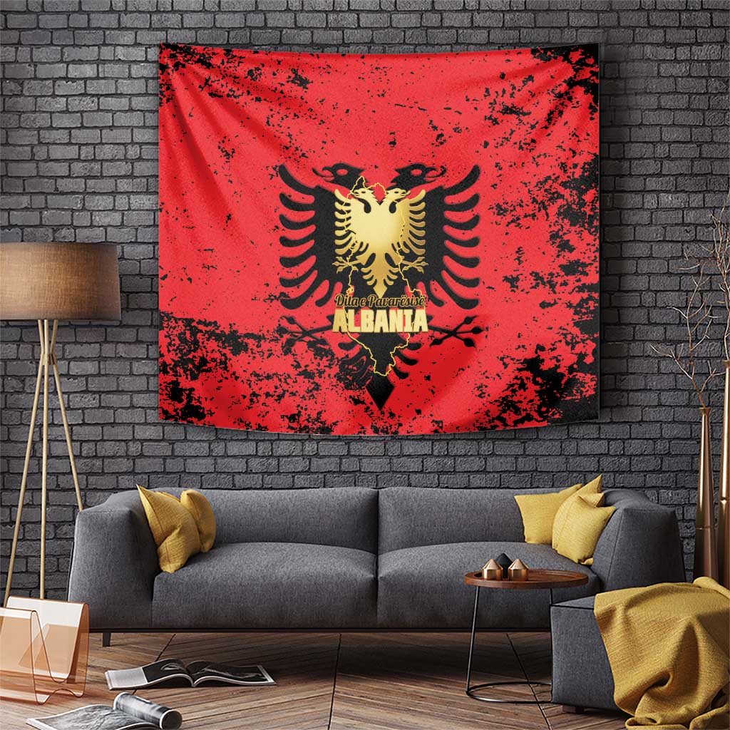 Albania Independence Day Tapestry Dita e Pavaresise Map Grunge Style - Wonder Print Shop