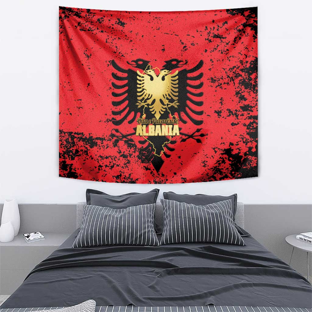 Albania Independence Day Tapestry Dita e Pavaresise Map Grunge Style - Wonder Print Shop