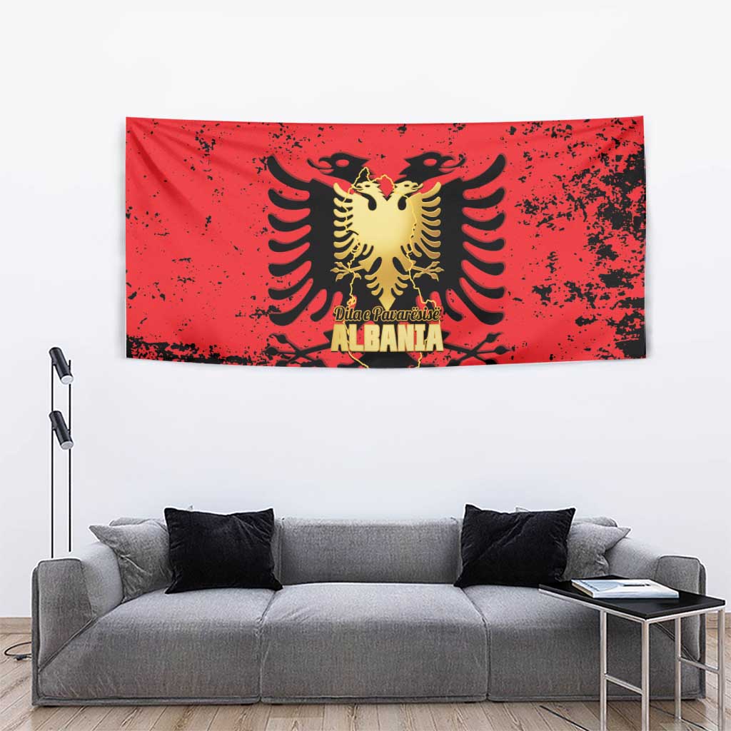 Albania Independence Day Tapestry Dita e Pavaresise Map Grunge Style - Wonder Print Shop