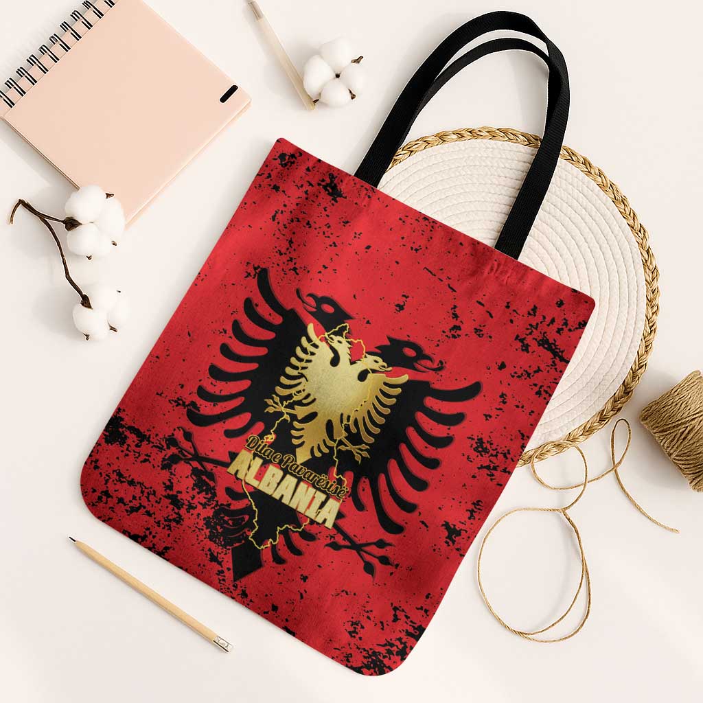 Albania Independence Day Tote Bag Dita e Pavaresise Map Grunge Style - Wonder Print Shop