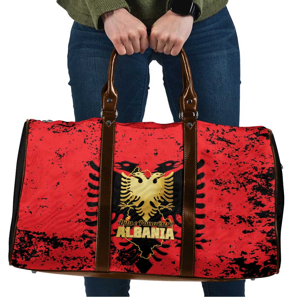 Albania Independence Day Travel Bag Dita e Pavaresise Map Grunge Style - Wonder Print Shop