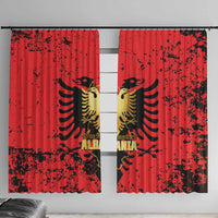 Albania Independence Day Window Curtain Dita e Pavaresise Map Grunge Style - Wonder Print Shop